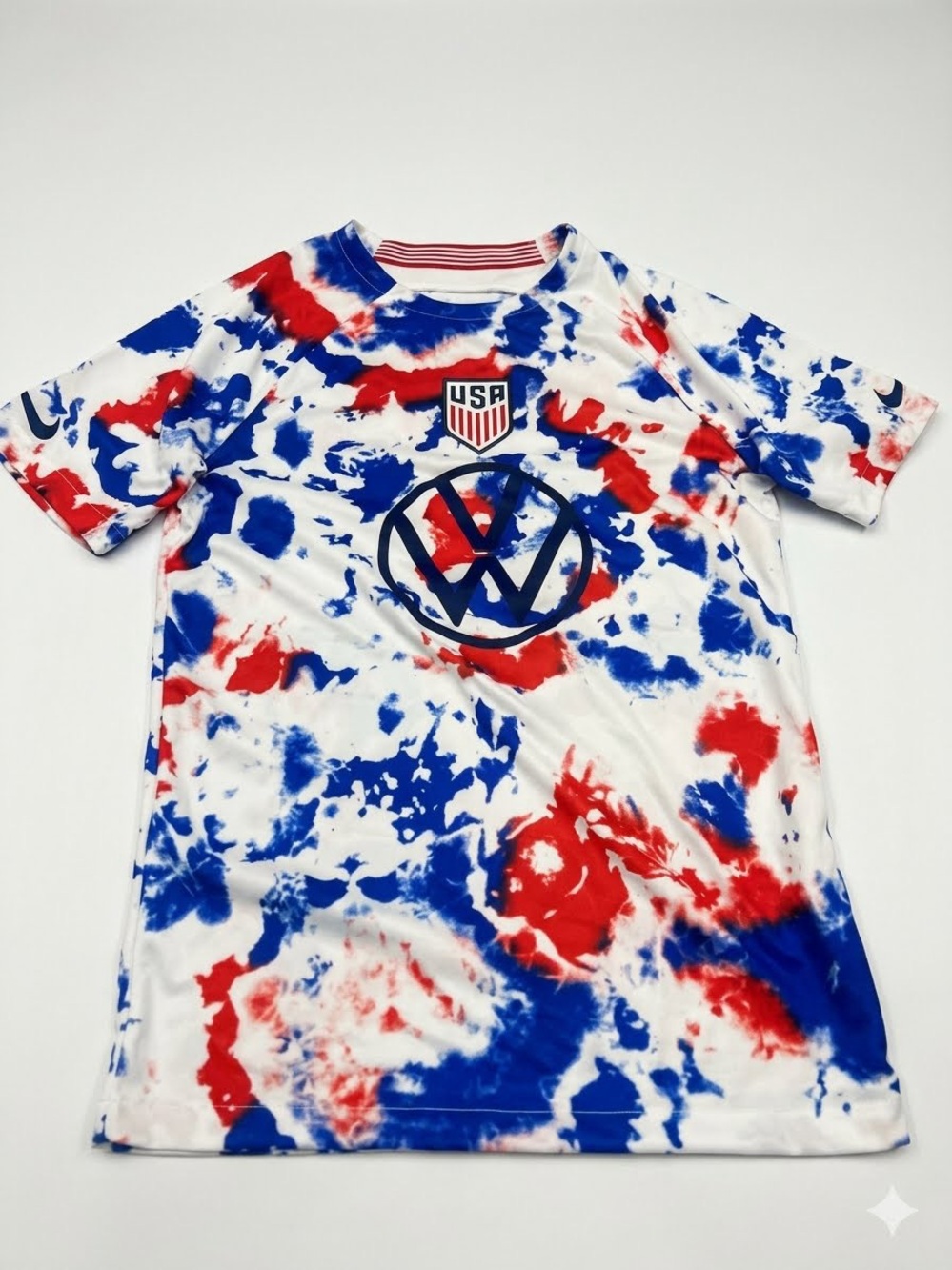 Nike Team USA Soccer Pre-Match Jersey Men's Small Red Blue Tie Dye VW